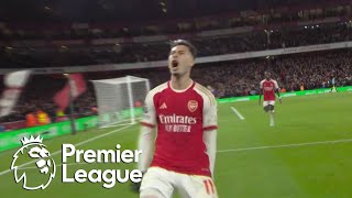 Gabriel Martinelli scores on Liverpool error to give Arsenal 21 lead  Premier League  NBC Sports [upl. by Neyud511]