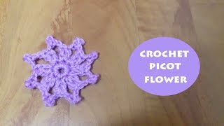 How to crochet a picot flower  Crochet With Samra [upl. by Ladnik414]