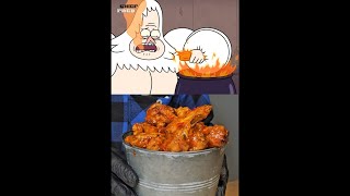 Inferno Challenge Hot Wings vs Shuriken School NinjaApproved Riceballs regularshow wings spicy [upl. by Orsino287]