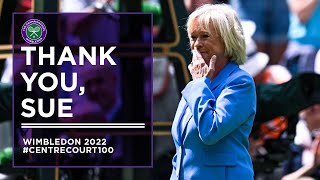 Wimbledon Crowd Rise to Celebrate Sue Barker  Wimbledon 2022 [upl. by Ahsiele]