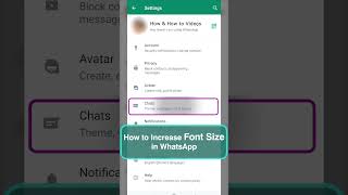 How to Increase Font Size in WhatsApp  Change WhatsApp Font Size  WhatsApp Font Settings [upl. by Atikam]