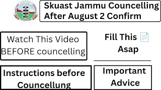 Skuast Councelling  Instructions For Counseling Jahangir Says [upl. by Dov]