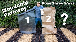 Installing Wood Chip Pathways or Mulch  Testing Three Methods [upl. by Learsi]