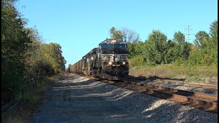 Norfolk Southern 8084 leading a coal train in Lewis Center Ohio [upl. by Gibb]