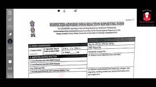 PHARMACOLOGY  ADVERSE DRUG REACTION FORM FILLING  PROCEDURE EXPLAINED [upl. by Weaks931]