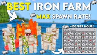 BEST IRON FARM WITH MAX RATES In 121 Minecraft Bedrock Edition [upl. by Ahseiuqal]