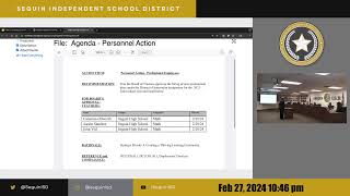 Seguin ISD Regular Board Meeting 022724 [upl. by Amadus]