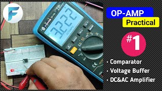 OPAMP Practical1Hindi LM358 ComparatorBufferAmplifier [upl. by Ardnohsed]