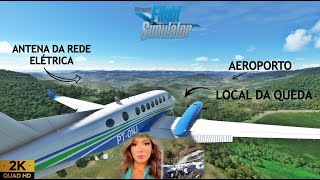 Marília Mendonça Simulação do Acidente Aéreo King Air Mostrando o Local e Antenas [upl. by Rombert288]