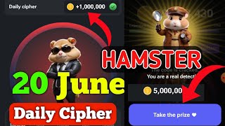 20 June Daily Cipher  Hamster Kombat Daily Cipher Combo Code Today  Claim 100000 Reward [upl. by Hillegass820]