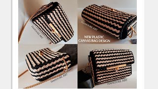 NEW PLASTIC CANVAS BAG DESIGN  PLASTIC BAG TUTORIAL HANDMADE WOMEN BAG [upl. by Analra]