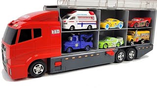 13 Types Tomica Cars ｜ Tomica opening and put in big Okatazuke convoy [upl. by Edik]