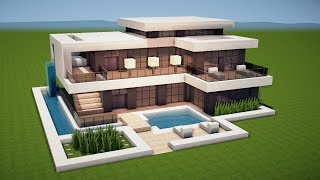 MODERNES HAUS mit POOL in MINECRAFT bauen TUTORIAL HAUS 239 [upl. by Dyol195]