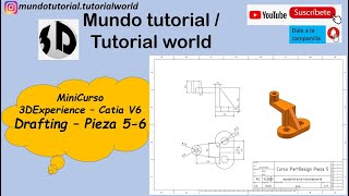 Catia3DExperience Mini Curso Part Drafting Pieza 56 2D [upl. by Weaks]