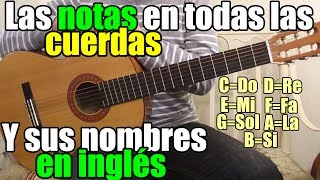 Clases de guitarra para principiantes 3 Las notas de cada cuerda y las notas en inglés ¿C  Do [upl. by Haleehs]