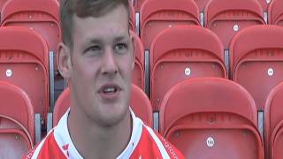 Tom Savage reacts after being named as Gloucester Rugby captain [upl. by Anilys]