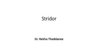 Stridor  Pediatrics [upl. by Euqilegna]