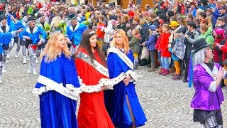 Germany carnival in Rottenburg 4K with exotic Guests from France Selestat amp Swiss Zürich [upl. by Saundra]