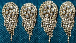 Stone statement earringsbeautiful stone earrings jhumka for party [upl. by Aicilana]