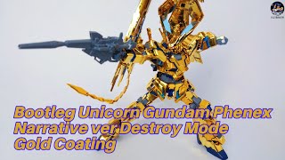 Bootleg Gundam Phenex review  HG Unicorn Gundam Phenex Narrative ver Destroy Mode Gold Coating [upl. by Anis]