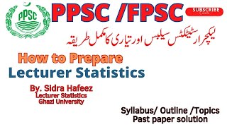 Lecturer statistics written Test Preparation  Syllabus PPSC  FPSC [upl. by Derwood]