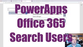 PowerApps Office 365 User Search [upl. by Anoed932]