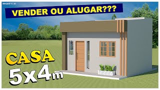 Projeto de Casa Pequena 5x4 metros  Casa para alugarCasa decoradacasa de baixo custo [upl. by Richmond327]