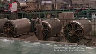 Hatschek process FC board making machinerysieve cylinder and board receiving [upl. by Melac]