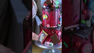 Making a Willy Wonka Cake 🍫🍭 baking [upl. by Lemmor109]