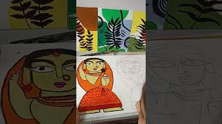 jamini roy painting by Aastha on canvas [upl. by Neiv]