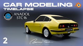 Anadol STC16 Blender Car Modeling Timelapse  Part 2  anadol stc16 blender [upl. by Iroc]