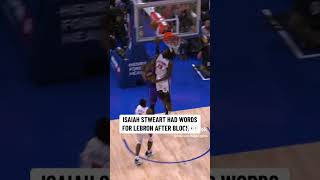 ISAIAH STEWART BLOCKS 🚫 LEBRON JAMES 😳 nba shorts [upl. by Muir]