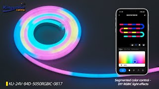 Tuya APP Control RGBIC Neon LED Strip Kingunion Lighting [upl. by Stannwood]