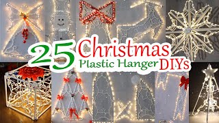 25 DIY Christmas Decoration Ideas with Plastic Hanger  Christmas 2024 [upl. by Niahs]