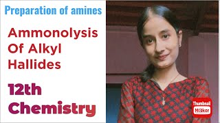 Ammonolysis of Alkyl Hallides  Preparation of Amines shzclasses chemistry [upl. by Noedig]