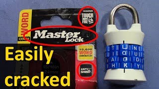 picking 470 Decoded Master Lock WORD Combo 4 wheels model 1535DWD  THIS LOCK IS A JOKE [upl. by Nessah]