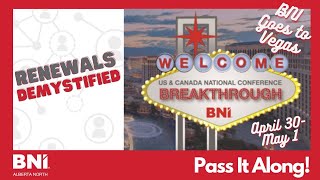 Renewals Demystified  BNI does Vegas [upl. by Annoirb]