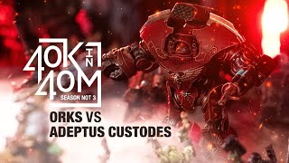 Adeptus Custodes vs Orks Returning Fan Favourites Face Off Warhammer 40k in 40 minutes [upl. by Neenaj73]