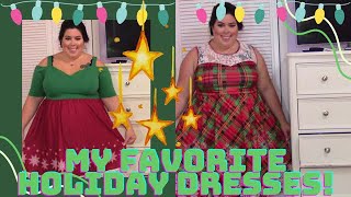 MY FAVORITE PLUS SIZE HOLIDAY DRESSES [upl. by Eninnaej]