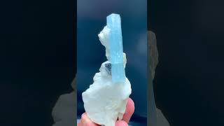 Natural Sky Blue Aquamarine with schrol Tourmaline aquamarine crystals tourmaline specimen [upl. by Audy]