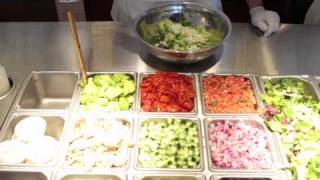 Piada Italian Street Food Making a Chopped Salad [upl. by Enawd65]