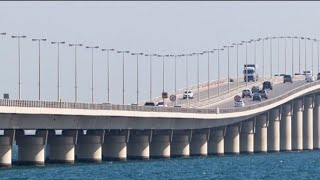 Saudi Arabia Dammam to Bahrain King Fahd Causeway Road experience Bahrain bridge [upl. by Noiro]