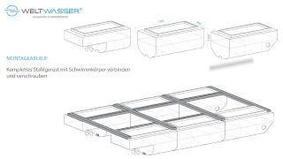 Montageanleitung für PontonsHausbootPlattform  WELTWASSER Hausboote  Berlin [upl. by Melosa25]