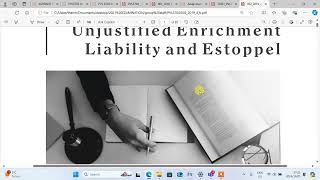 unjustified enrichment liability and estoppel PVL3704 revision 2024 [upl. by Nereil16]