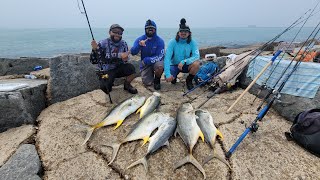 Fishing for Giant Jack Crevalles on the Port Aransas Jetties Ft MattsSaltwaterFishing [upl. by Felike]