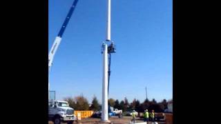 Wind Tower Installation  100 Monopole Part 1 [upl. by Hubble]