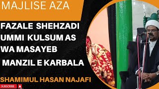 MAJLIS E AZA AT MANZILE KARBALA TOPIC FAZAYLE BINTE ALI AS JANABE UMMI KULSUM S BY SHAMIMUL HASAN [upl. by Ola215]