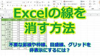 Excelの線を消す方法。不要な罫線や枠線、目盛線、グリッドを非表示にするには？ [upl. by Grati420]