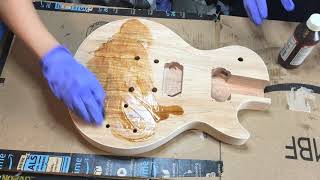 Spalted Maple Top Les Paul Guitar DIY Kit Project Part 1 [upl. by Ttocserp704]