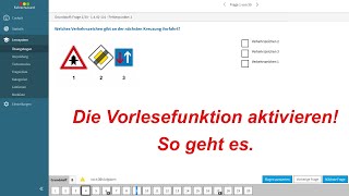 Fahrschulcard  die Vorlesefunktion aktivieren so geht´s  Lernen für den Führerschein  Fahrschule [upl. by Esidnak]